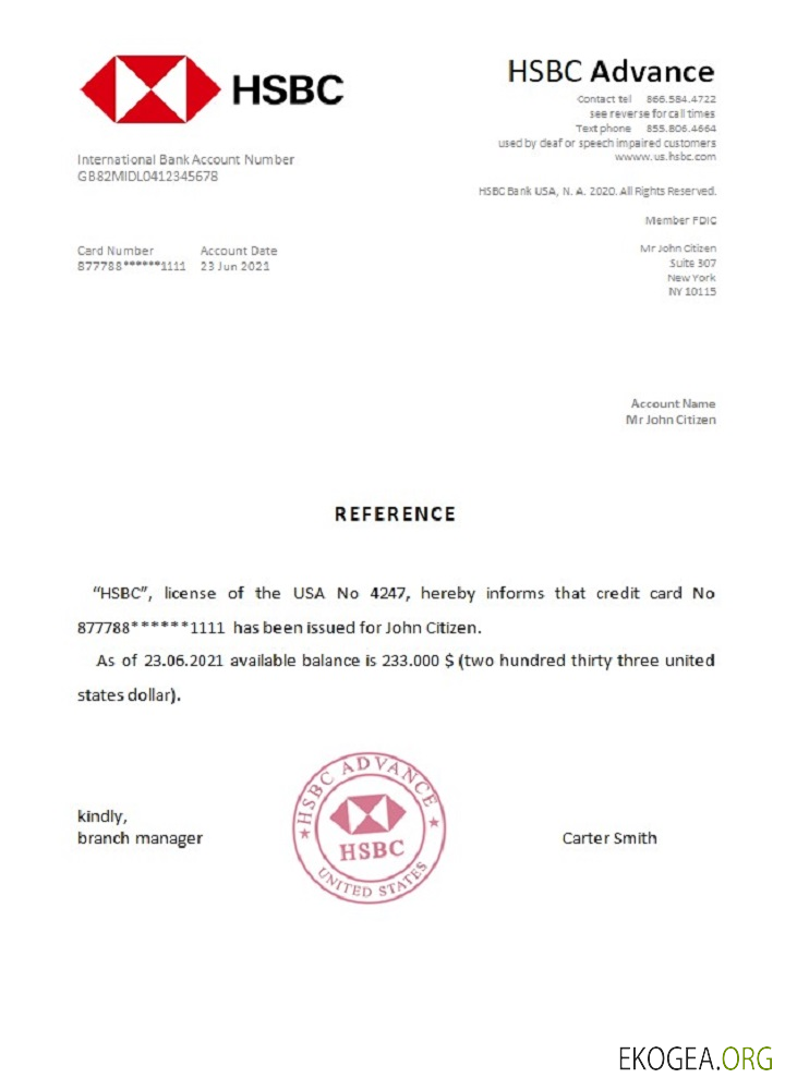 USA , HSBC , référence template USA , HSBC , référence template